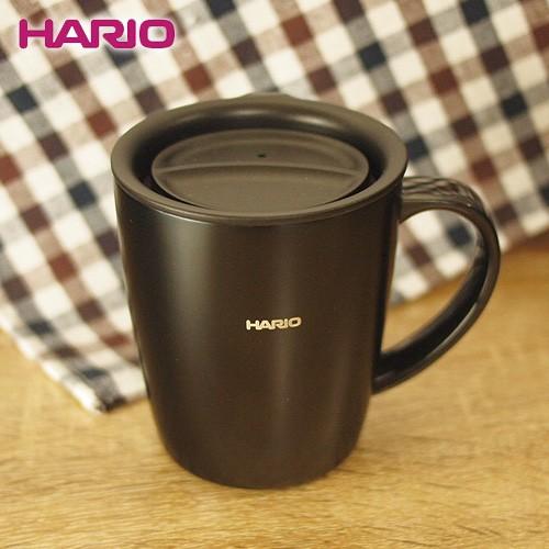 ハリオ HARIO フタ付き保温マグ300 300ml ブラック SMF-300-B デスク オフィ...