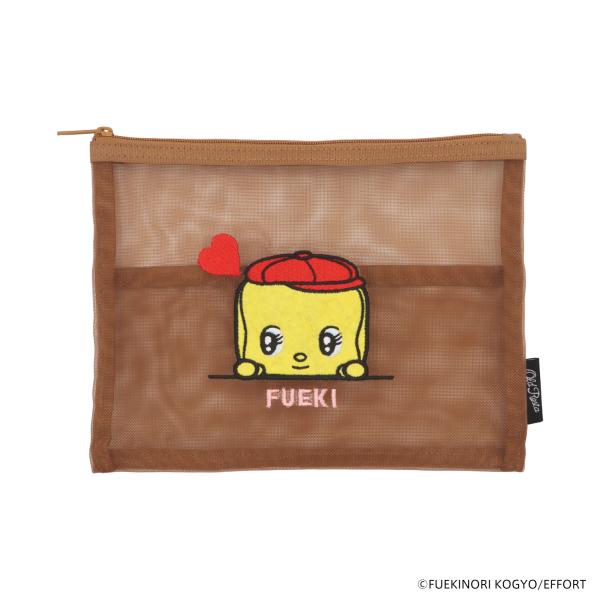 Old Resta 刺繍メッシュポーチ L フエキ（ブラウン）　レディースポーチ　(S:0040)