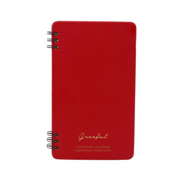 Greeful　リバーシブルマルチリングノート　レッド×グレー  (S:0040)