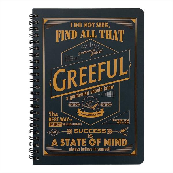 Greeful VINTAGEリングノート A5 7mm罫 グレー リフィル (S:0040)