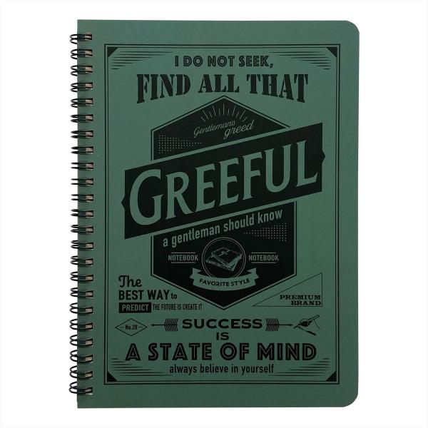 Greeful VINTAGEリングノート A5 5mm方眼 スモーキーグリーン リフィル (S:0...