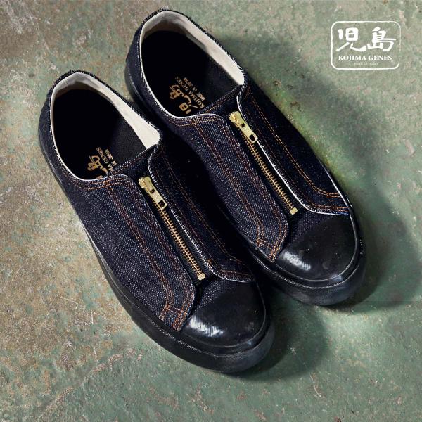 25ozデニム ハイパーV スニーカー 【 児島ジーンズ 】 靴 デニムスニーカー 紺 ネイビー キ...