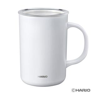 HARIO　ハリオ　セラミックコーティング  　真空二重保温マグ（フタ付き）　実用容量470ml 　ステンレス　カラー：ホワイト、ブラック　お選びください｜hoonstore