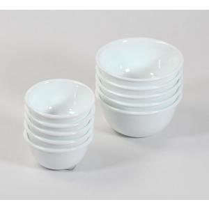 コレール 　CORELLE　ホワイトお買い得10個セット 　小鉢（9.5cm）ｘ５個、多様ボウル（12.5cm）ｘ5個 　耐熱ガラス　＊個箱には入っておりません。｜hoonstore