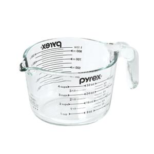 パイレックス ＰＹＲＥＸ　取っ手付き　メジャーカップ１０００ｍｌ　メモリーカラーブラック　耐熱ガラス｜キッチン用品店 ホーオンストア