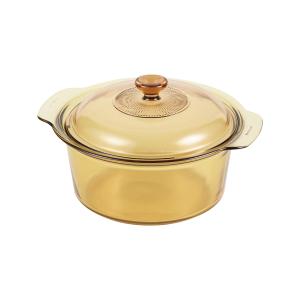 説明確認商品　ビジョン VISIONS　スープポット３．５Ｌ　両手鍋　※ＩＨ非対応　超耐熱ガラス　フランス製（蓋は中国製）