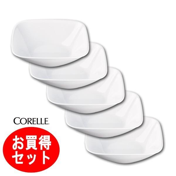 コレール ＣＯＲＥＬＬＥ　ウインターフロストホワイト スクエア大ボウル５個組 パール金属 Ｊ２３４８...