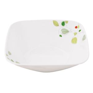 コレール　CORELLE　グリーンブリーズ　スクエア中ボウル　径16.5cm　強化耐熱ガラス製　J2323-GB　アメリカ製｜hoonstore