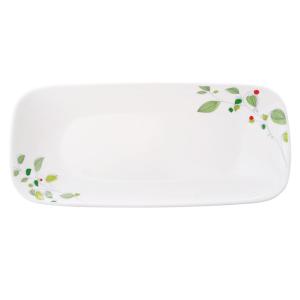 コレール　CORELLE　グリーンブリーズ　スクエア長皿　径26.5cm　強化耐熱ガラス製　J2210-GB　アメリカ製｜hoonstore