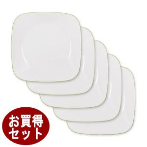 コレール CORELLE タフホワイト リーフ スクエア中皿5枚セット パール金属 J2211-CRG CP-9451-5   在庫処分品