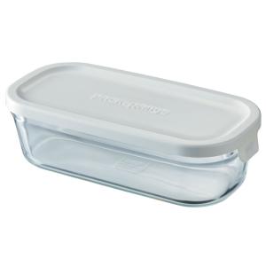 iwaki　イワキ　耐熱ガラス製　保存容器 　パック＆レンジ　 BOX・ハーフ　ホワイト　満水容量500ml｜hoonstore
