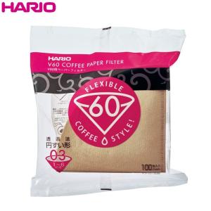 ハリオ ＨＡＲＩＯ　Ｖ６０用ペーパーフィルター ０３Ｍ １００枚　１〜６杯用　ブラウン｜hoonstore