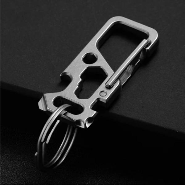 キーホルダー チタン合金製 キーリング EDCツール マルチツール 金具 家 アウトドア 紛失防止 ...