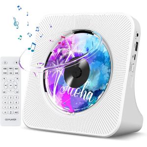 【5倍】マラソンSALE CDプレーヤー ポータブル Bluetooth受発信 卓上置き式 CDラジカセ 多機能 防塵透明カバー付き LEDディスプレイ リモコン付き PSE認証済み