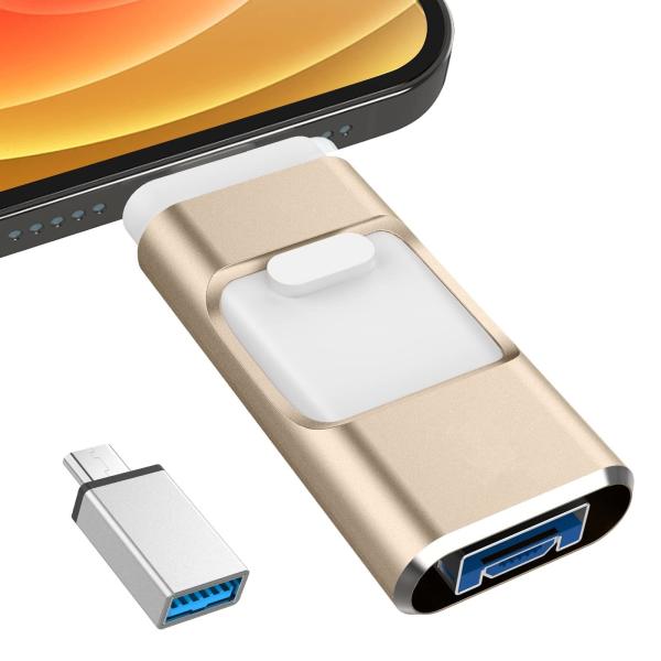 【専用アプリ不要】４in1 USBメモリ 128GB USB3.0 高速 Phone usbメモリー...