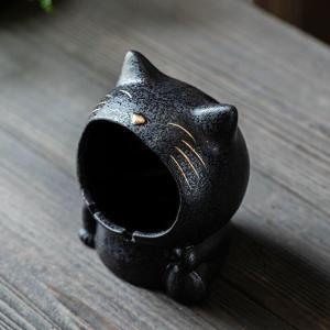 灰皿 プッシュ 可愛い灰皿 プレゼント 陶器 ...の詳細画像2