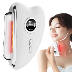 【2025人気電動カッサプレート】 美顔器 EMS＋振動＋温感＋3色LED光 3段階調整可能 フェイスローラー 美顔ローラー 表情筋ケア 温感 温熱 肌荒れ イオン導入
