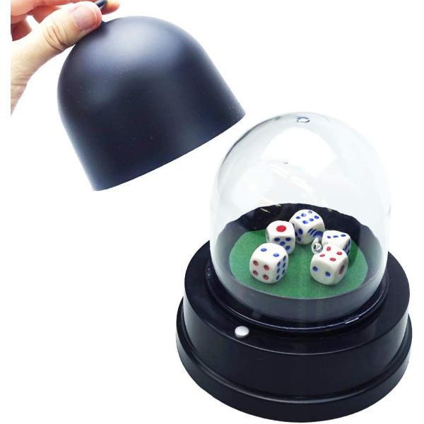 電動ダイスカップ サイコロ振り機 自動 ダイスカップ ゲーム イベント パーティー ダイス5個付属