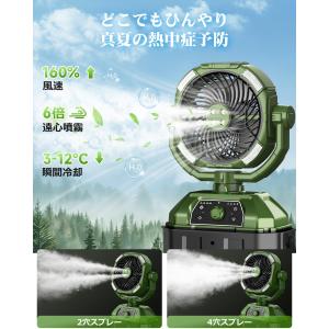 【レビュー特典付き】ミストファン キャンプ用扇...の詳細画像2