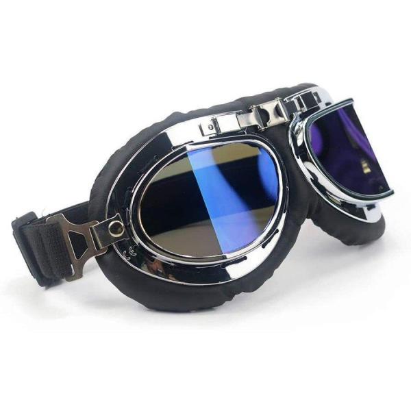 オートバイ モトクロス PCレンズ 折りたたみ式 スキー用ゴーグル 防風 防塵 レトロ ビンテージ ...
