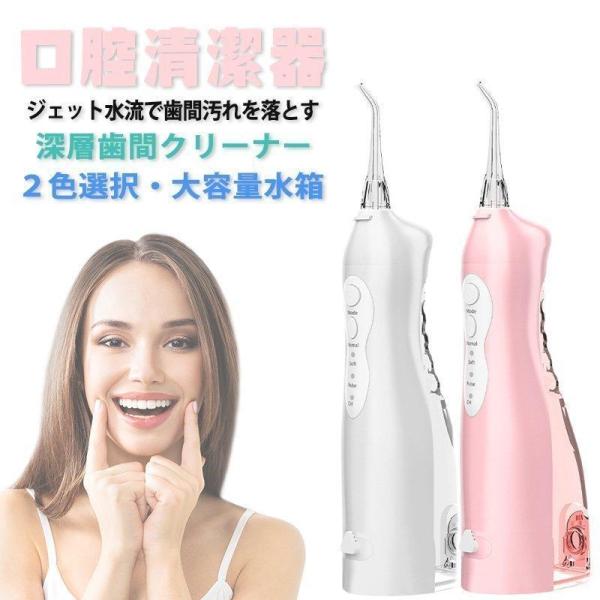 口腔洗浄器 電動ジェットウォッシャー 口腔洗浄機 USB充電 歯茎ケア USB充電 IPX7 歯間 ...