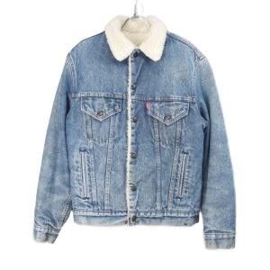 80's Levi's 70609-0227 Boa Denim Trucker Jacket/L Made in USA 80