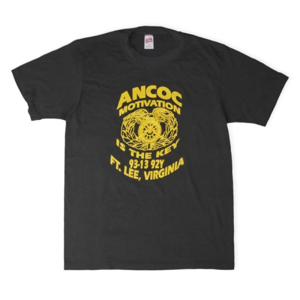 ANCOC 米軍　Tシャツ　バック　フロッキープリント SOFFE  Tシャツ USA製   古着 ...
