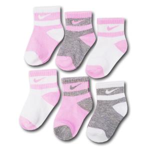 キッズ 子供用 ナイキ ソックス 6足セット Nike Socks リトルキッズ 靴下 9-13cm　ピンク灰白 BA725