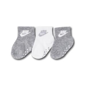 ベビー ナイキ ソックス 3足セット Nike Grippy Socks 赤ちゃん 靴下　灰白 BA806｜hooptown