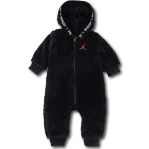 ベビー ジョーダン フード付き もこもこカバーオール Jordan Coverall ベビー服 赤ちゃん　黒赤 BT119