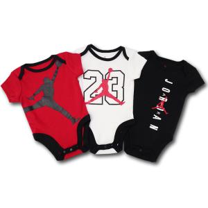 ベビー ジョーダン ロンパース 3枚セット Jordan Rompers 赤ちゃん ベビー服　赤白黒 BT280