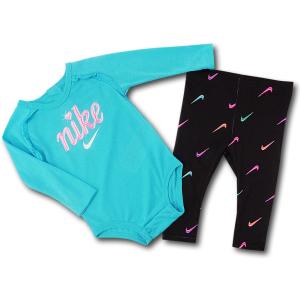 セール ベビー/ガールズ ナイキ ロンパース＆レギンス セットアップ Nike Infant Set ベビー服 赤ちゃん　ターコイズブルー黒  BY363