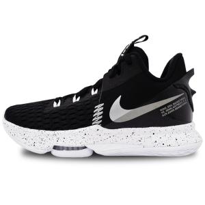 キッズ/ジュニア Nike LeBron Witness 5 ナイキ レブロン・ジェームズ バスケットシューズ バッシュ　黒白メタリックシルバー/箱なし KS031｜hooptown