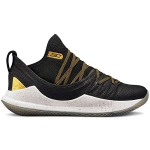 キッズ ジュニア Under Armour Curry 5 Championship GS ステフィン・カリー バスケットシューズ 箱なし 白黒 KS103｜hooptown