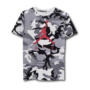ジュニア ジョーダン Tシャツ Jordan Camo T-Shirt キッズ ユース トップス　カモフラージュ灰赤 LL512｜hooptown