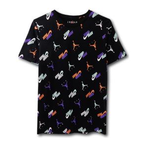 ジュニア ジョーダン Ｔシャツ Jordan Graphic T-Shirt キッズ トップス　黒マルチカラー LL659｜hooptown