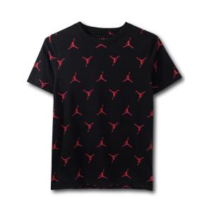 ジュニア ジョーダン Ｔシャツ Jordan T-Shirt キッズ トップス　黒赤 LL665｜hooptown