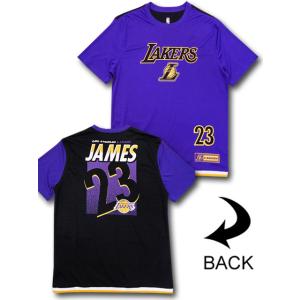 UNK NBA レブロン ジェームズ ロサンゼルス レイカーズ トレーニングシャツ Tシャツ L.A. Lakers Lebron　紫黒黄色 NB505