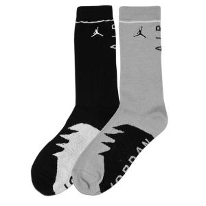 YK575 キッズ Air Jordan ジョーダン クルーソックス 2足セット 灰黒 18-20cm