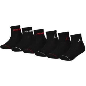 キッズ ジョーダン クォーターソックス 6足セット Jordan Socks 靴下 子供用 ジュニア 20cm〜23cm　黒白赤 YK623