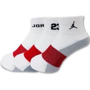 キッズ ジョーダン ソックス 3足セット Jordan 3 Pack Socks 子供用 靴下　白灰赤 20cm〜23cm YK643