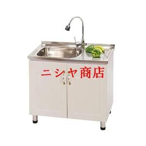 流し台 屋外用 簡易 ステンレス 収納棚 キッ...の詳細画像3
