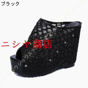 サンダル レディース ヒール 厚底 シンプル ...の詳細画像1