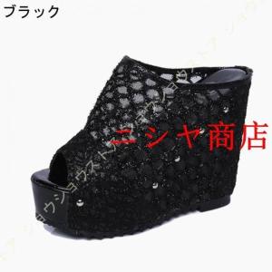 サンダル レディース ヒール 厚底 シンプル ...の詳細画像3