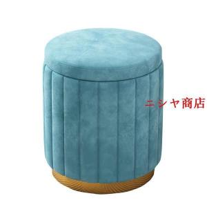 ドレッサーチェア 化粧椅子 収納付 おしゃれ かわいい 鏡台用 丸型 スツール 北欧 ベルベット 装飾 家具 家庭用 模様替え インテリア 演出