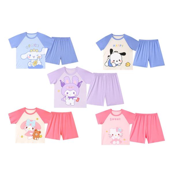 パジャマ 子供 夏 クロミ シナモンロール マイメロ キティちゃん ポチャッコ 上下セット 半袖 キ...