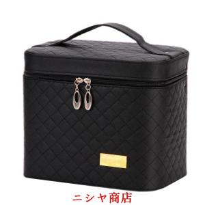 メイクボックス コスメボックス 大容量 化粧箱 収納ケース 小物入 ミラー付 化粧ボックス 化粧品収納 化粧ポーチ 防水 持ち運び 機能的 プロ用 黒 多機能 収納ボ