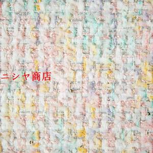 ツイード生地 カラー織り生地 美しい衣装縫製生地 カットクロス 綿15％とポリエステル70％生地 プレミアム品質のミシン生地 DIYコート/スーツ/スカート/ドレス/