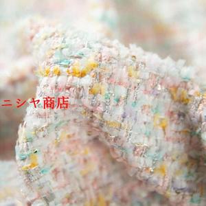 ツイード生地 カラー織り生地 美しい衣装縫製生...の詳細画像1