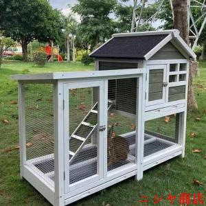 屋外ウサギケージ木製鶏小屋 ウサギケージ うさ...の詳細画像1